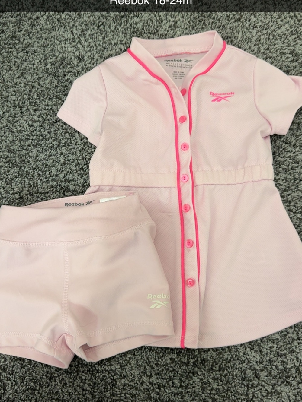 Reebok Light Pink Polo with Hot Pink Trim